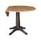 International Concepts Round Round 42 in. Top Dual Drop Leaf Pedestal Dining Table in Hickory/Washed Coal, 42 in W, Wood K45-42DPT-27B - alternate 4